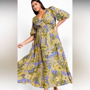 City Chic maxi daydream print